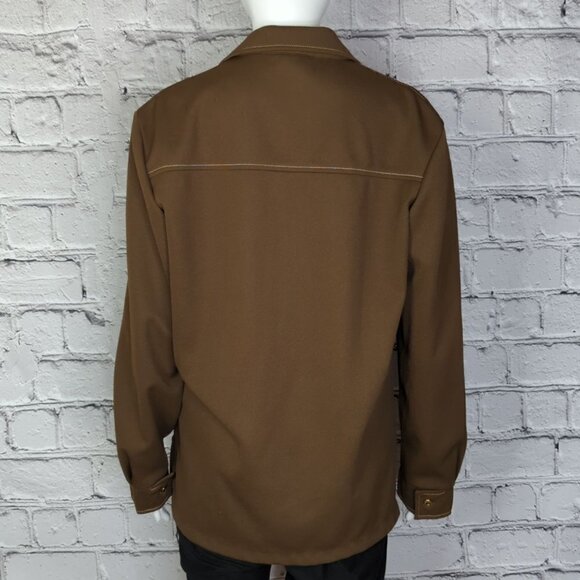 Days Sportwear Vintage Brown Point Collar Button Up, Women's Medium - Picture 5 of 9